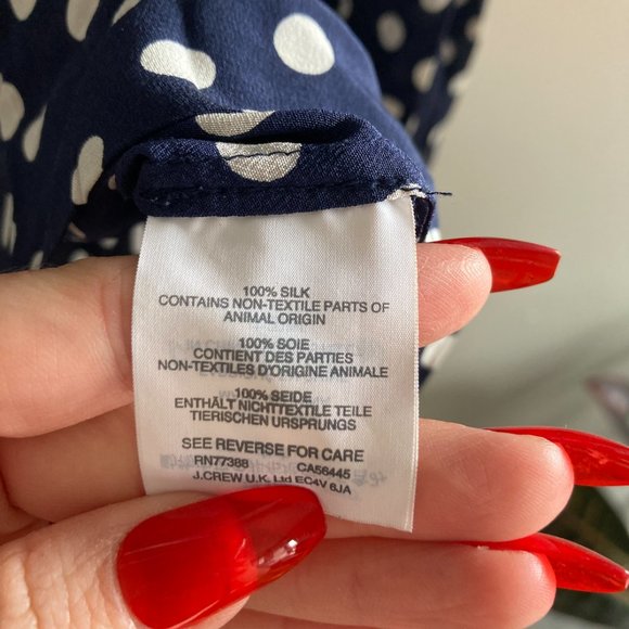 Silk J. Crew Polka Dot Blouse - Picture 5 of 6